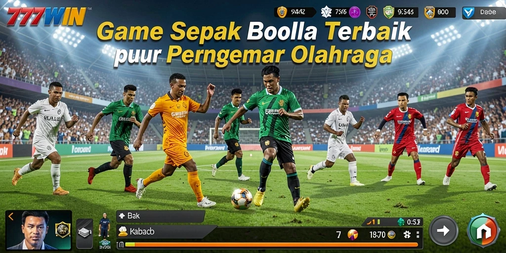 Tampilan gameplay 777WIN yang menegangkan saat pertandingan sepak bola.