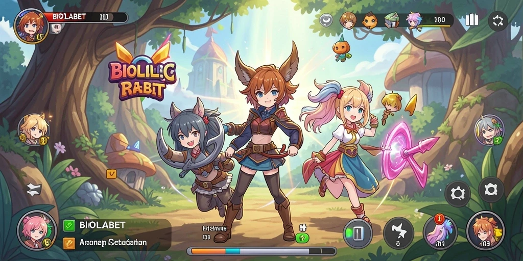 Tampilan gameplay seru dari BIOLABET dengan karakter anime yang menarik.