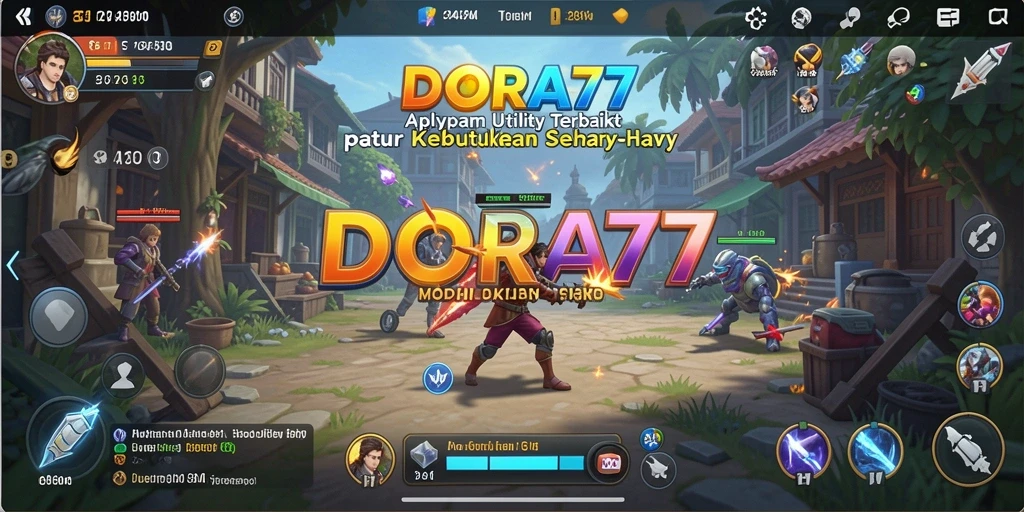 Screenshot utama DORA77 menampilkan aplikasi Utility yang interaktif dan user-friendly.