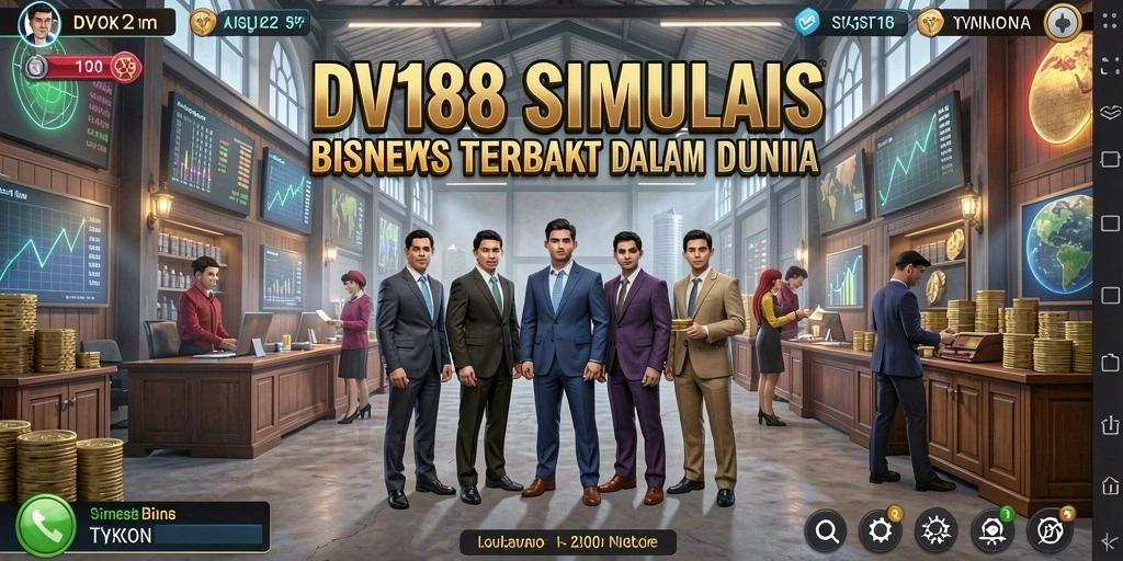 Screenshot gameplay DV188 menampilkan aksi seru dalam membangun bisnis Tycoon.