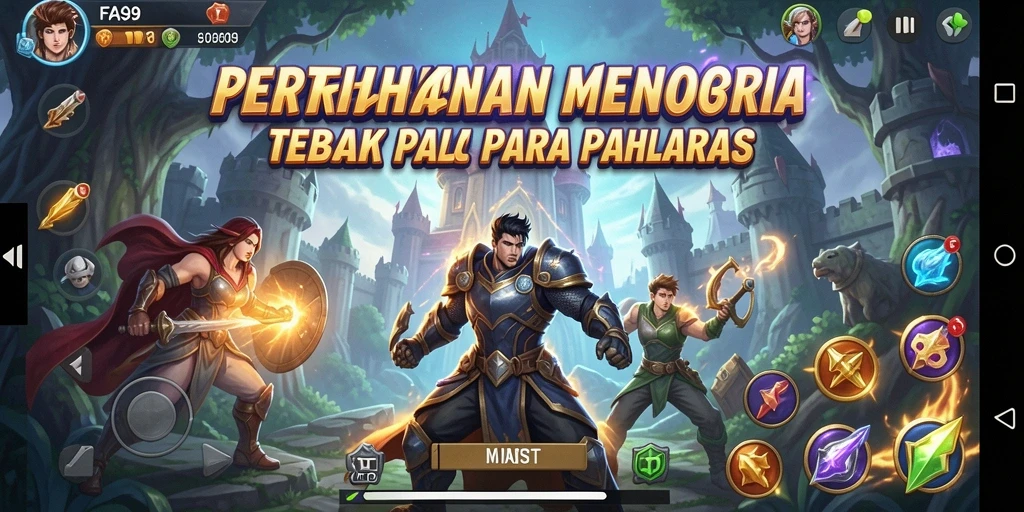 Tangkapan layar menunjukkan aksi menegangkan dalam FA99 saat mempertahankan menara dari serangan musuh.