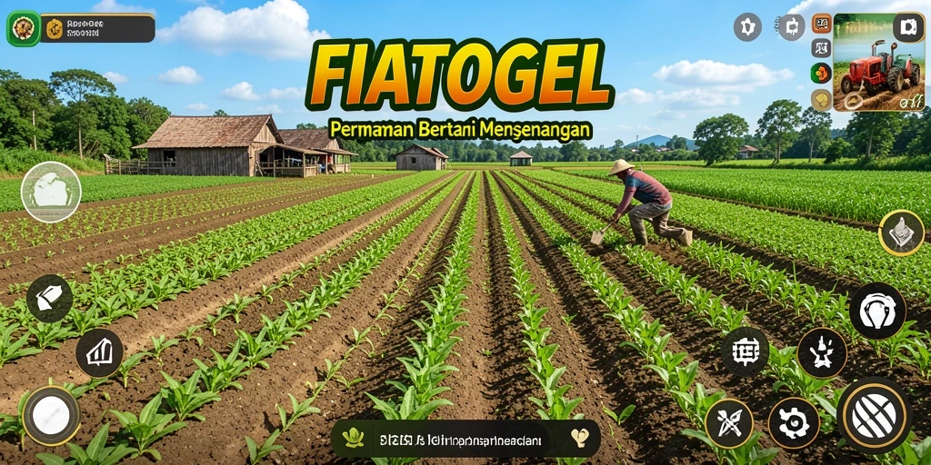 Tampilan gameplay <strong>FIATOGEL</strong> yang menampilkan aktivitas bertani yang menyenangkan.