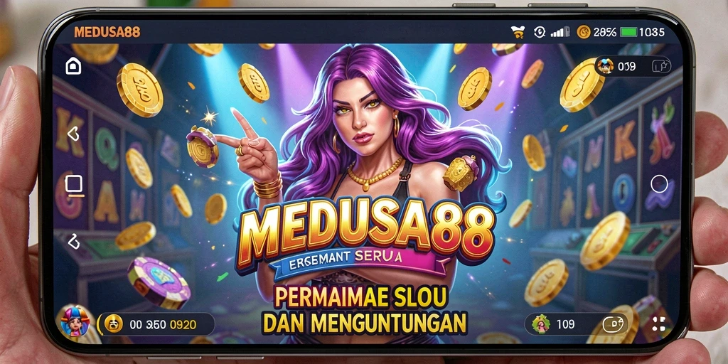 Tampilan menarik dari permainan slot MEDUSA88 dengan tema mitologi.