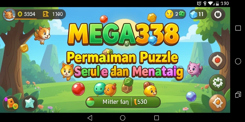 Tampilan gameplay MEGA338 yang penuh warna dan menarik.