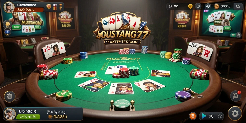 Gameplay seru dan menantang di MUSTANG77 dengan berbagai mode permainan Poker.