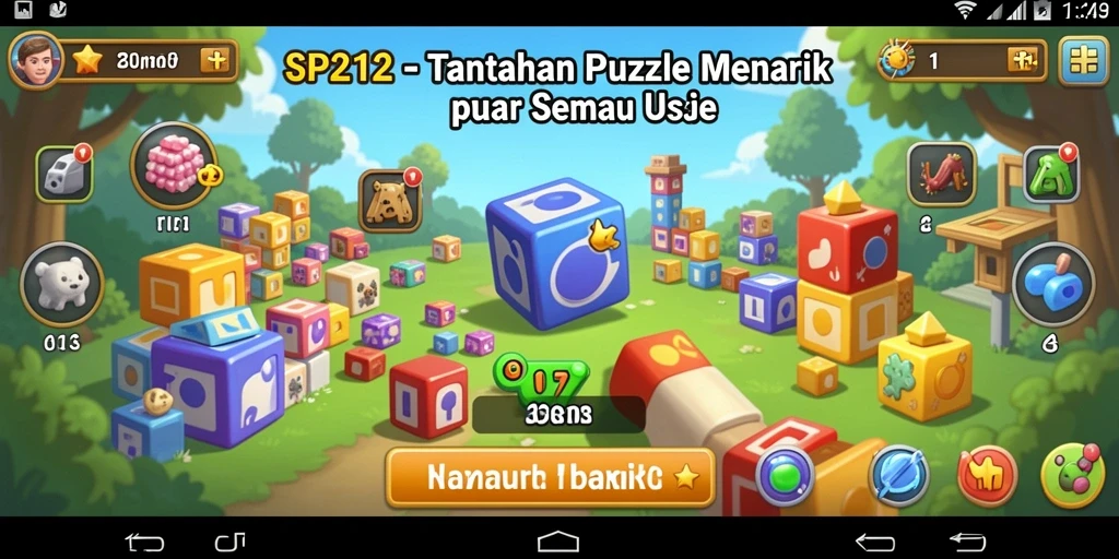 Tangkapan layar gameplay SP212 yang penuh warna dan menantang.