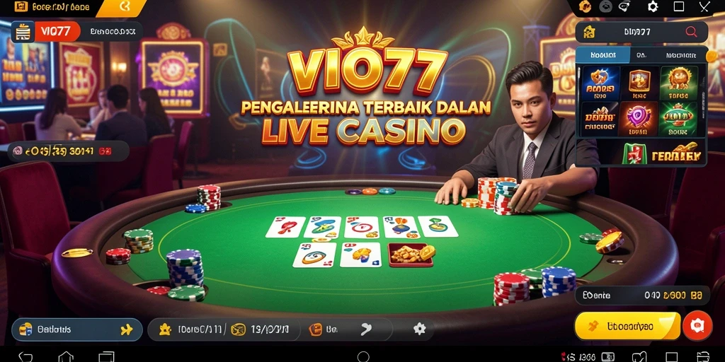 Screenshot VIO77 menampilkan gameplay Live Casino yang menegangkan.