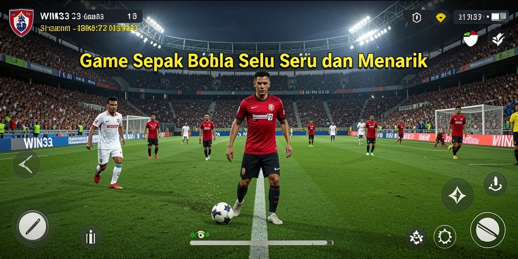 Tampilan gameplay yang mendebarkan dari WIN33 dengan aksi sepak bola.