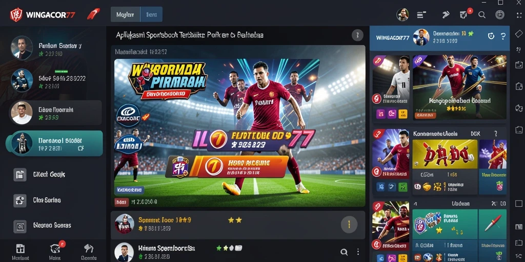 Tampilan antarmuka WINGACOR77 saat bermain taruhan olahraga.