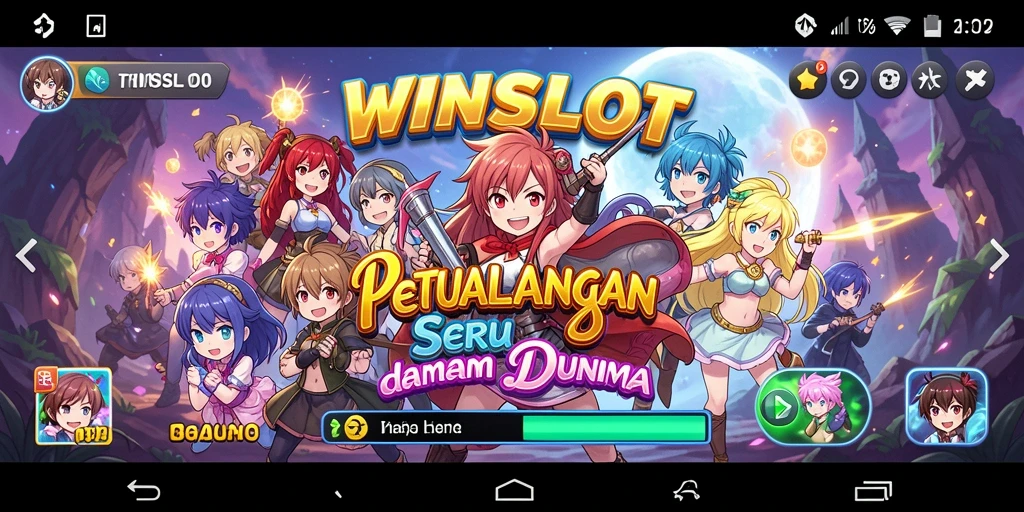 Tampilan gameplay WINSLOT yang penuh warna dan karakter anime.